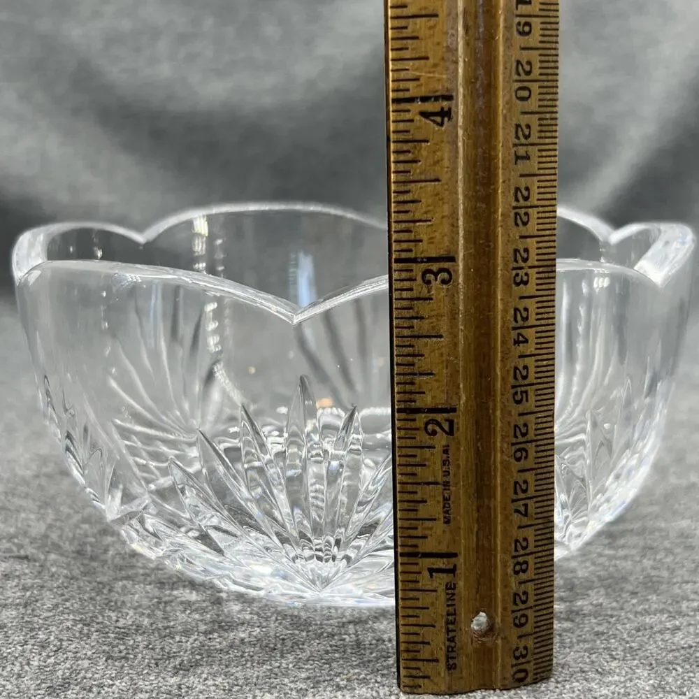 Rogaska Scalloped Edge 6” Round Fine Cut Crystal Bowl Richmond Pattern Elegant